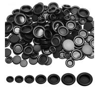 Pack of 200 Rubber Grommet Cable Gland Set, Cable Grommet Rubber Closed Rubber Grommets in 7 Sizes, Blanking Plugs, Rubber Seal for Cable Connectors, Passage Grommets for Cable Duct, Cable Protection