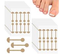 Pack of 200 Toenail Correction Patches, Ingrown Toenails Strips, Toenail Patch, Breathable Ingrown Toenails Plasters, for Treatment, Protects (Brown)