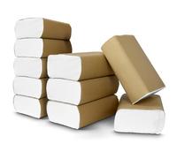 Pack of 2000 (10 Packs - 200 Per/Pack) 1Ply Z-Fold Hand Paper Towels Sheets White 210mm x 210mm. Dispenser Compatible | Ideal for Kitchen, Catering, Bathroom, Restroom