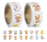 Pack of 2000 Animal Stickers Animals Reward Stickers Motivational Stickers Forest Animals Sticker Roll Children Teacher Reward Stickers for Classroom Incentive Stickers School Stickers