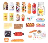 Pack of 21 Miniature Gnome Accessories, Children's Dollhouse Food, Multiple Colours, Reusable Miniature Food Set, Miniature Dollhouse Accessories for Christmas Decorations, Photo Props
