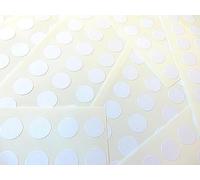 Pack of 216, 10mm Round, White Plastic Circle Labels, Permanent Adhesive, Sticky Durable Poly Waterproof dot Stickers