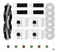Pack of 22 Accessories for Ecovacs Deebot T20 Omni / T20e Omni Robot Vacuum Cleaner, 1 Main Brush, 4 Dust Bags, 6 Wipes, 4 Filters, 1 Cleaning Brush, 6 Side Brushes