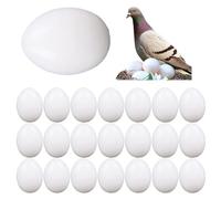 Pack of 22 Pigeon Eggs, Fake Eggs for Birds, Pigeon Fake Eggs, Simulated Pigeon Eggs, Plastic, Eggs for Pigeon Birds, White Fake Eggs, Artificial Eggs with Dove, Fake Bird Eggs, White Hatching Eggs
