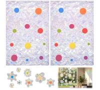 Pack of 22 Self-Adhesive Window Stickers with Floral Pattern Made of Prismatic