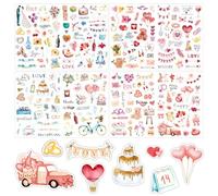 Pack of 220 Vintage Wedding Guest Book Stickers, Lovingly Designed Stickers for Guest Books or Photo Albums, Love Stickers Perfect for Scrapbooks or Bullet Journals - Wedding Decoration