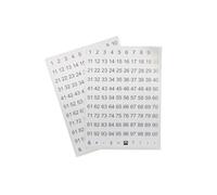 Pack of 220 White on Black 8x10mm 1-99 Numbers Self-Adhesive Labels
