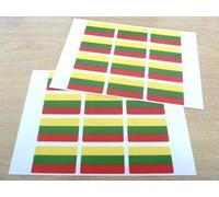 Pack of 24, 50x30mm, Lithuania Self-Stick Flag Stickers, Lithuanian Self-Adhesive Flag Labels