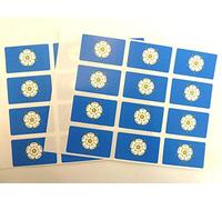 Pack of 24, 50x30mm, Yorkshire Rose Self-Stick Flag Stickers, Self-Adhesive County Flag Labels