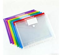 Pack of 24 A4 Document Pockets, 8 Colours Document Bag A4, Waterproof Folders with 11 Holes, Fastening for File Organisation, Collection, Classification and Classification