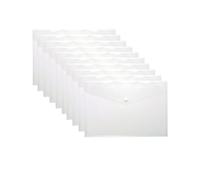 Pack of 24 - A5 Plastic Wallets Folders A5 Clear Plastic Popper Wallet Document Folder with Button Closure Plastic Folders Document Files Envelope with Snap Button for School Office Homework Travel