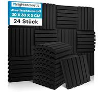 Pack of 24 Acoustic Foam Soundproofing Panels, 5 x 30 x 30 cm (2 x 12 x 12 inches), Sound Insulation Acoustic Panels, Sound Insulation Wall Sound Absorber for Recording Studio
