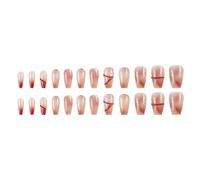 Pack of 24 Ballet Nails for Pressing On French Fake Colour Gradients False Artificial Acrylic Glue On The Design Artificial Nails