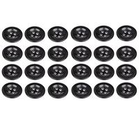 Pack of 24 Black Sew on 18mm Buttons for Braces Trousers 28L