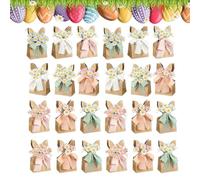 - Pack of 24 Boho Style Gift Bags | Rabbit Ear Shaped Gift Bags Dried Flowers for Spring Garden, Egg Hunt, Home, School, Living Room,