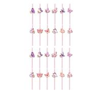 Pack of 24 Butterfly Pattern Paper Straws for Birthday Parties Beverage Drinking Straws Wedding Drink Accessories