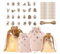 - Pack of 24 Christmas Drawstring Gift Bags in Festive Designs, Charming Ideas for Candy Bags for Holidays, Creative Seasonal Treat Concepts, Colour