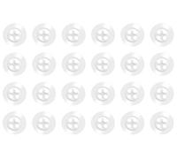 Pack of 24 Clear 11mm Round Sew On Plastic Buttons for Shirts Blouses Pearlescent Flat 4 Holes 18L