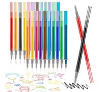 Pack of 24 Compatible with Legami Refills, 0.7 mm Tip, 13 cm Height, Suitable for Erasable Gel Pens, Multicolour Recharge Set, High-Quality Refill
