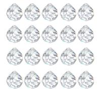 Pack of 24 Crystals for Hanging, 20 mm Hanging Clear Crystal Prism, Suncatcher Crystal Drilled Hole Crystal Sun Catcher for Decoration
