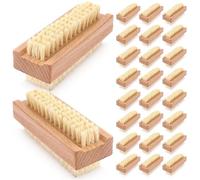 Pack of 24 Double Sided Nail Brushes for Cleaning Nails Wooden Nail Brush Hand Scrubbing Brush Heavy Duty Hand Brush Nail Cleaner