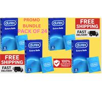 PACK OF 24 DUREX Discreet Privacy Packaging Extra Safe Condoms, 6 x 4 count