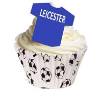 Pack of 24 Edible Wafer Decorations - Leicester City Football Toppers by CDA Products 201-189-24
