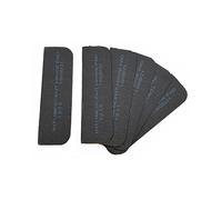 Pack of 24 Fire Essentials Graphite Radius Corner Self Adhesive Intumescent Hinge Pads 100 x 30 x 1.0mm