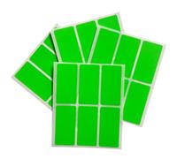 Pack of 24 Fluorescent Green 25x50mm Rectangular Labels - Adhesive Stickers