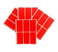 Pack of 24 Fluorescent Red 25x50mm Rectangular Labels - Adhesive Stickers