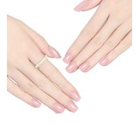 Pack of 24 French Press On Nails, Short Square, Glue-On Nails, Artificial Fingernails for Women, Girls, Nail Art, Manicure (Pink)