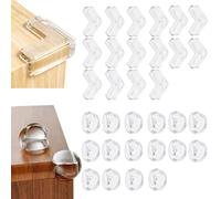 Pack of 24 Furniture Corner Protectors for Kids, Clear Table Corner Protectors for Baby Child Proof Against Sharp (Ball Shape, L Shape)