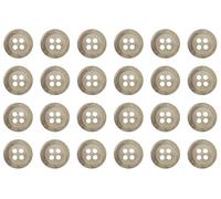 Pack of 24 Light Grey Taupe 11mm Round Faux Horn Sew On Plastic Buttons for Shirts Blouses Flat 4 Holes 18L