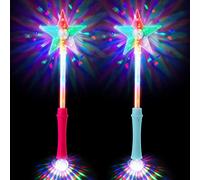 Pack of 24 Mixed Light Up Wands - 12 Blue, 12 Pink Star Light Flashing Fairy Princess Toys - Premium Magic Wand for Kids - Ideal Party Favors for Princess Parties and Disco Ball Events