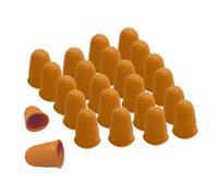 Pack of 24 Orange No.3 Rubber Thimblettes - Extra Large Finger Cones for Protection, Grip, Sewing, Crafting & Counting Paper/Banknotes