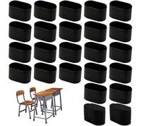 Pack of 24 Oval Chair Leg Caps 20 x 40 mm, Oval Non-Slip Chair Leg Caps, Outdoor, Foot Caps for Garden Chairs, Plastic Chair Leg Cap for Home, Patio