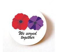 Pack of 24 Paper Labels, RED & Purple Poppy We Served Together, Remembering Animals in war, Lest we Forget, Remembrance Sunday, Armistice Day