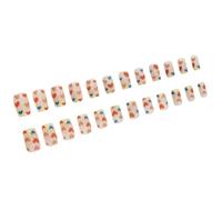 Pack of 24 Press-On Nails Square for Sticking on French Fake Designs False Artificial Gifts for Women and Girls for Valentine's Day for Pressing Nails
