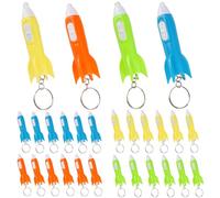 Pack of 24 Rockets Mini Torch Key Chain Children 4 Colours