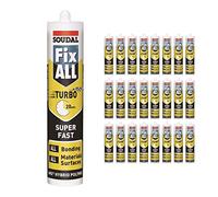 Pack of 24, Soudal Fix All Turbo Super-Fast Bonding High Tack SMX Sealant Strong Bond Adhesive Polymer Silcone