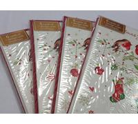 Pack Of 24 'tree Robins & Present' Design Christmas Greeting Cards