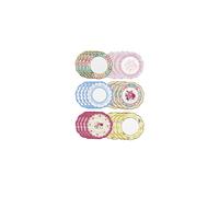 Pack of 24 Vintage Floral Paper Plates with Scalloped Edge, Truly Scrumptious Disposable Tableware For Birthday or Garden Party, Afternoon Tea, Baby