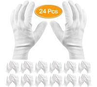 Pack of 24 White Cotton Gloves Work Gloves Cosmetic Hydration Gloves for Dry Hands and Eczema