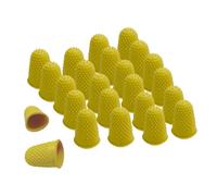 Pack of 24 Yellow No.2 Rubber Thimblettes - Large Finger Cones for Protection, Grip, Sewing, Crafting & Counting Paper/Banknotes