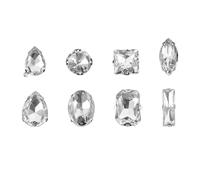 Pack of 240 Gemstones Rhinestones for Sew-on, Glass Crystal Rhinestones, Gemstones, Diamond Clothing, Acrylic Glass Sewing Gemstones for Clothing, DIY Crafts, Jewellery Making, Diamond Accessories