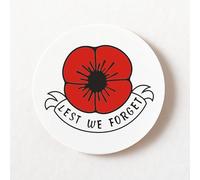 Pack of 240 Paper Labels, Lest We Forget red Poppy, Armed Force Day, Remembrance Sunday, Armistice Day, War Heroes Armed Forces Matt Finish Round Stickers 40mm Size