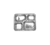 (Pack Of 25) 4 Compartment Aluminium Foil Tray Containers with Lids - Disposable Divided Meal Trays, Takeaway, Food Storage, Freezer Safe, 100% Recyclable, Oven & Microwave Safe Home & Restaurant