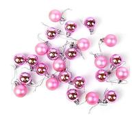 Pack of 25 Baby Pink 2.5cm Miniature Shiny & Matte Christmas Tree Baubles