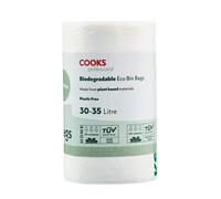 Cooks Professional Biodegradable Bin Bags 30-35L - Pack Size: 25 Bags, Cream