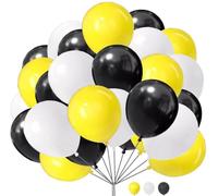 Pack of 25 Black, Yellow, White Balloon 12 inch Balloons for Balloon Garland Baby Shower Engagement Wedding Birthday Graduation Anniversary Bachelorette Party Decorations